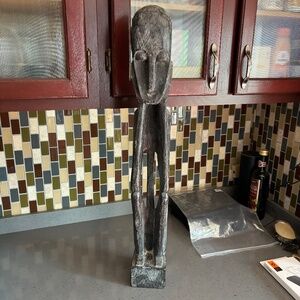 Vintage carved wood African man
